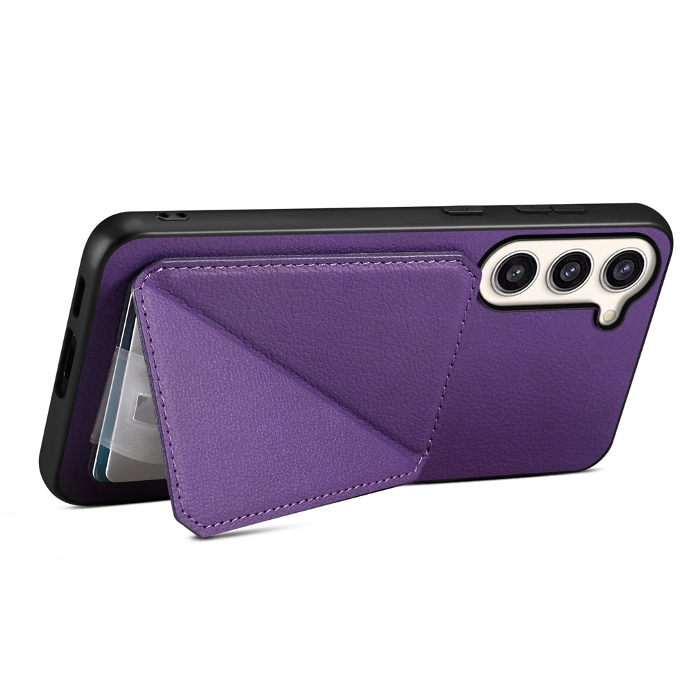 Samsung Galaxy S23+ 5G Calf Texture Leather Case with Dual Card Slots and Stand Function