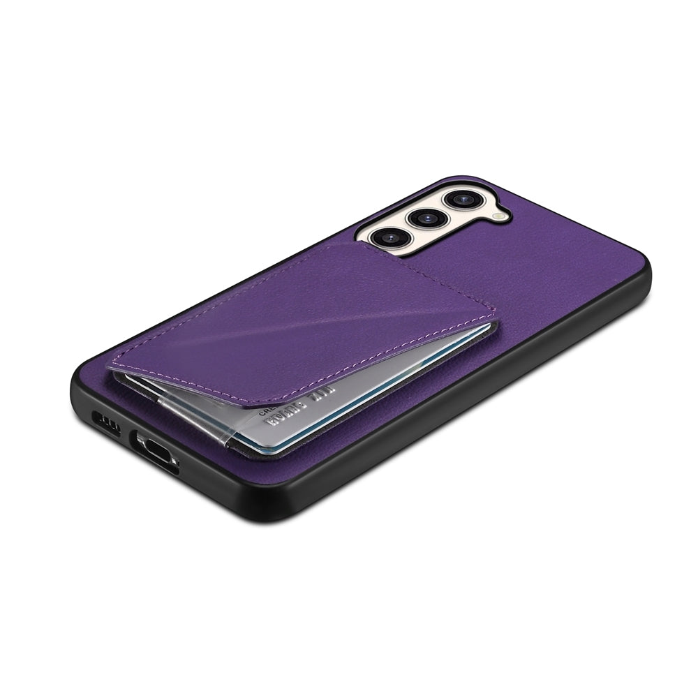 Samsung Galaxy S23+ 5G Calf Texture Leather Case with Dual Card Slots and Stand Function