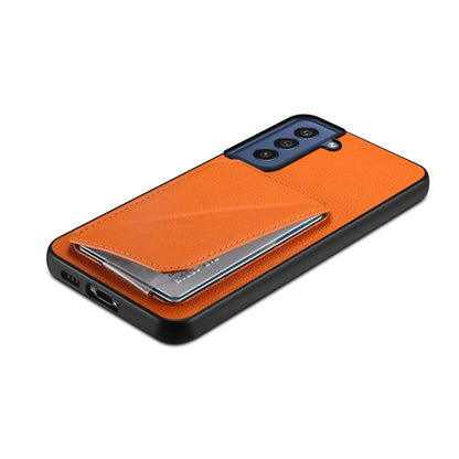 Samsung Galaxy S21 FE 5G Calf Texture Leather Case with Dual Card Slots and Stand Function