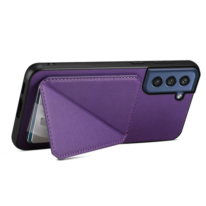 Samsung Galaxy S21 FE 5G Calf Texture Leather Case with Dual Card Slots and Stand Function