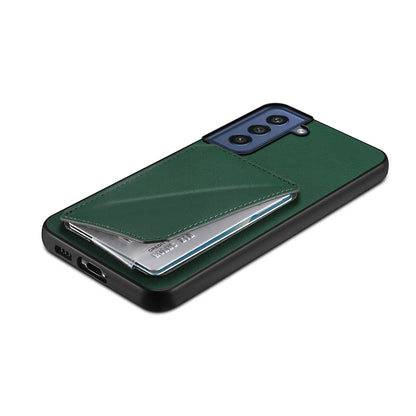 Samsung Galaxy S21 FE 5G Calf Texture Leather Case with Dual Card Slots and Stand Function