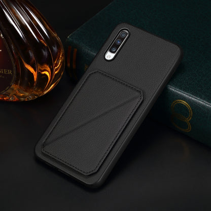 Samsung Galaxy A70 Calf Texture Leather Case with Dual Card Slots and Stand Function