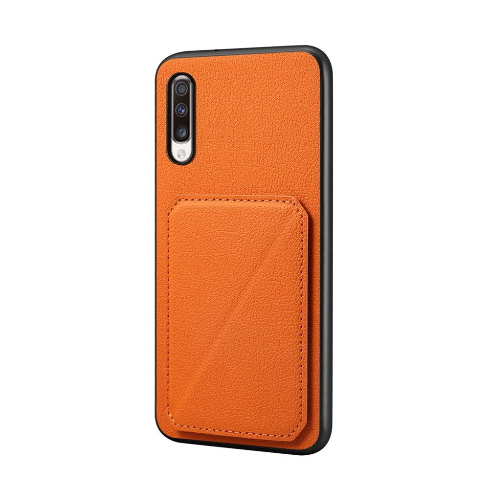 Samsung Galaxy A70 Calf Texture Leather Case with Dual Card Slots and Stand Function