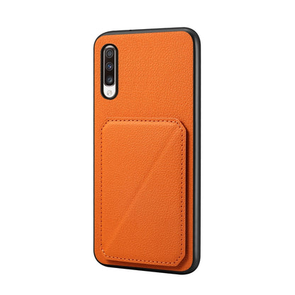 Samsung Galaxy A70 Calf Texture Leather Case with Dual Card Slots and Stand Function