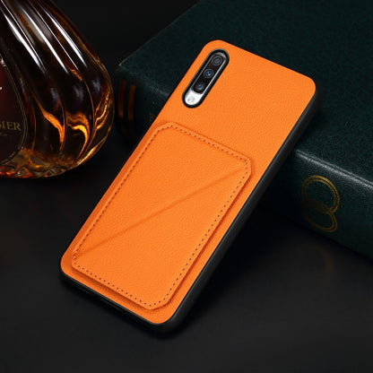 Samsung Galaxy A70 Calf Texture Leather Case with Dual Card Slots and Stand Function