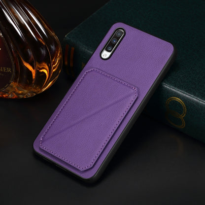 Samsung Galaxy A70 Calf Texture Leather Case with Dual Card Slots and Stand Function