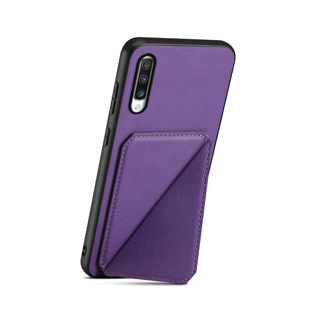 Samsung Galaxy A70 Calf Texture Leather Case with Dual Card Slots and Stand Function