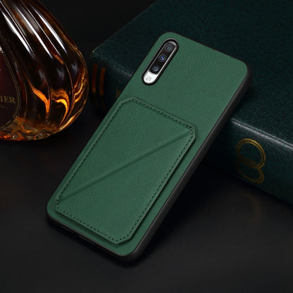 Samsung Galaxy A70 Calf Texture Leather Case with Dual Card Slots and Stand Function