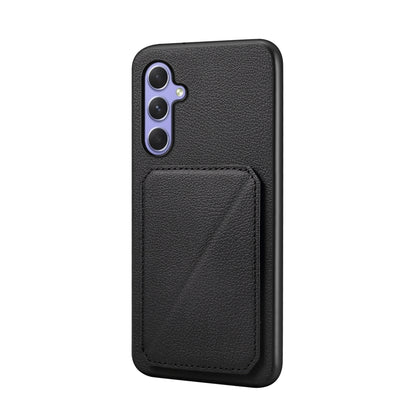 Samsung Galaxy A55 5G Calf Texture Leather Case with Dual Card Slots and Stand Function