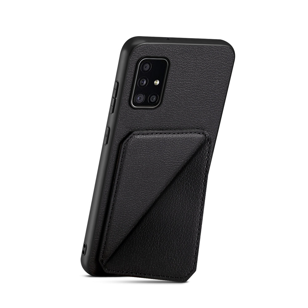 Samsung Galaxy A51 4G Calf Texture Leather Case with Dual Card Slots and Stand Function