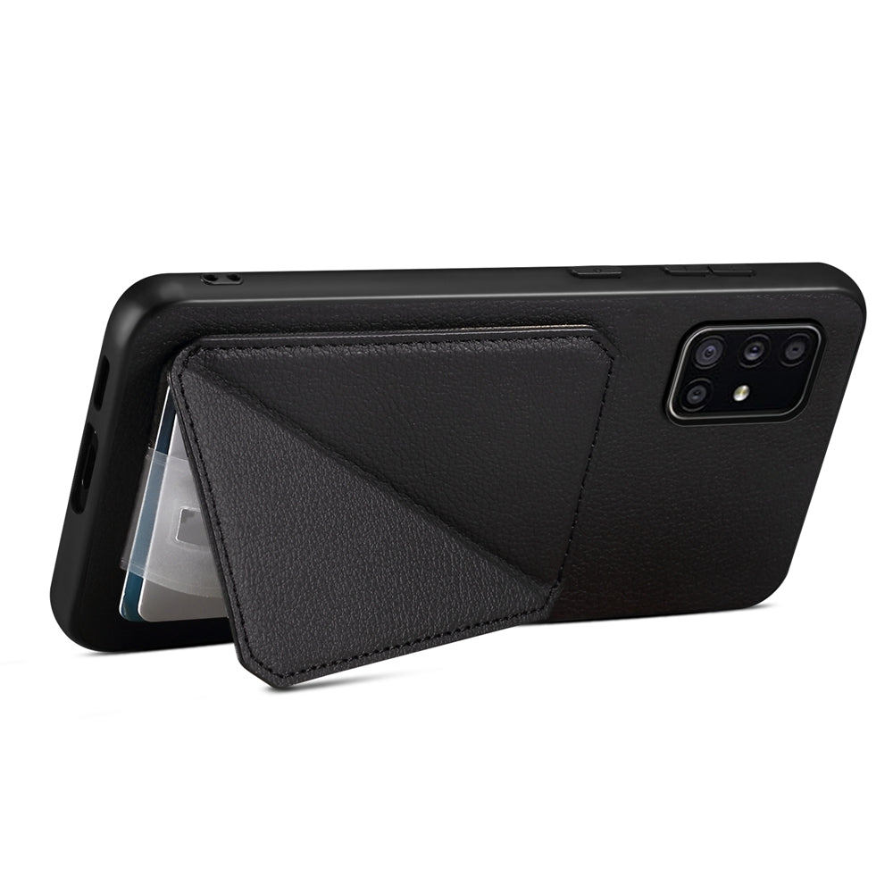 Samsung Galaxy A51 4G Calf Texture Leather Case with Dual Card Slots and Stand Function