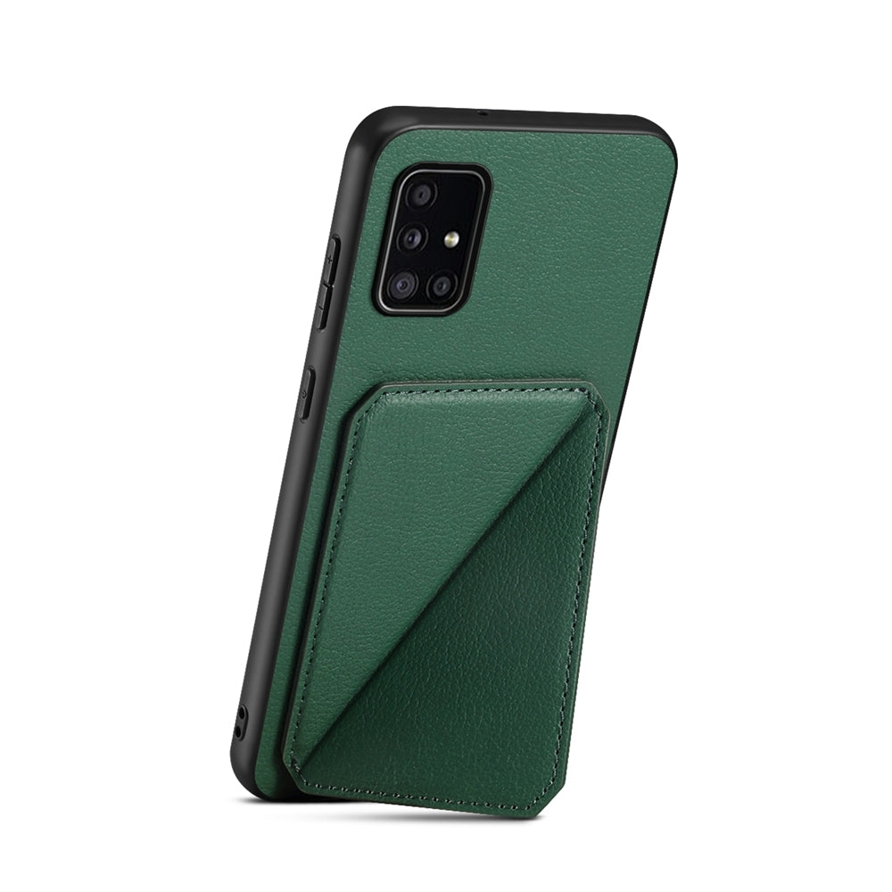 Samsung Galaxy A51 4G Calf Texture Leather Case with Dual Card Slots and Stand Function