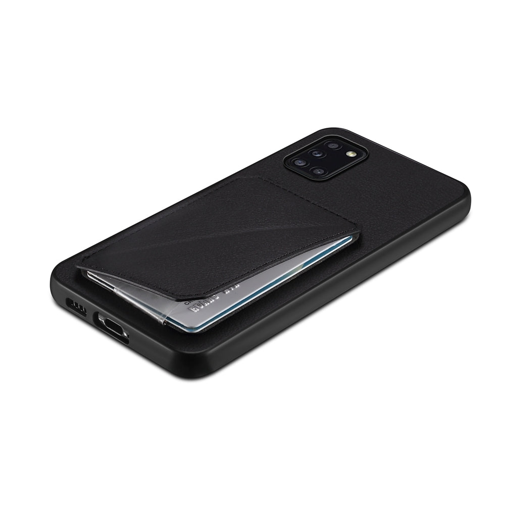 Samsung Galaxy A31 4G Calf Texture Leather Case with Dual Card Slots and Stand Function