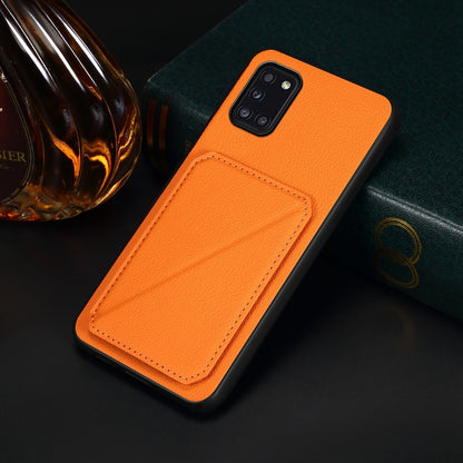 Samsung Galaxy A31 4G Calf Texture Leather Case with Dual Card Slots and Stand Function