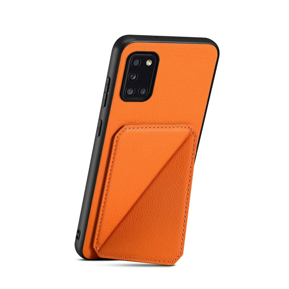 Samsung Galaxy A31 4G Calf Texture Leather Case with Dual Card Slots and Stand Function