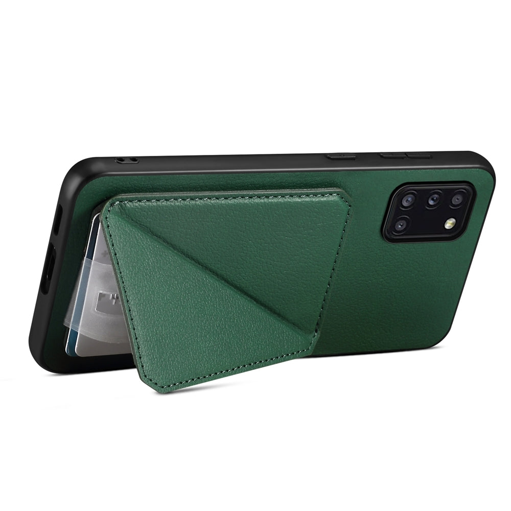 Samsung Galaxy A31 4G Calf Texture Leather Case with Dual Card Slots and Stand Function