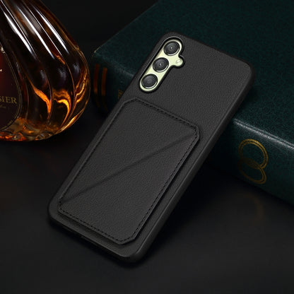 Samsung Galaxy A25 Calf Texture Leather Case with Dual Card Slots and Stand Function