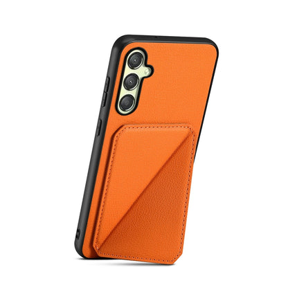 Samsung Galaxy A25 Calf Texture Leather Case with Dual Card Slots and Stand Function