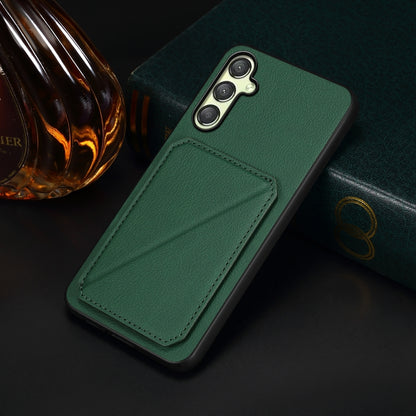 Samsung Galaxy A25 Calf Texture Leather Case with Dual Card Slots and Stand Function