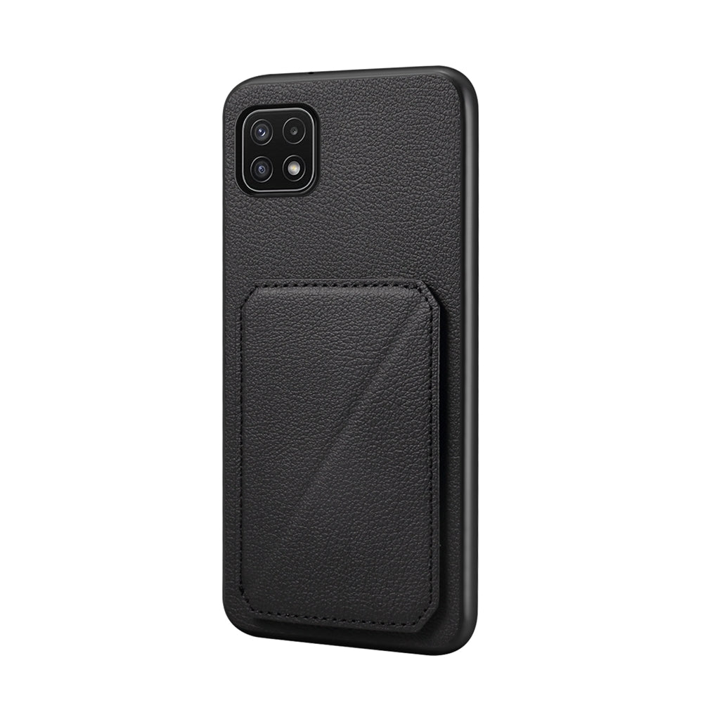 Samsung Galaxy A22 5G Calf Texture Leather Case with Dual Card Slots and Stand Function