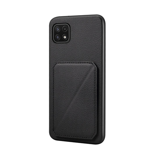 Samsung Galaxy A22 5G Calf Texture Leather Case with Dual Card Slots and Stand Function