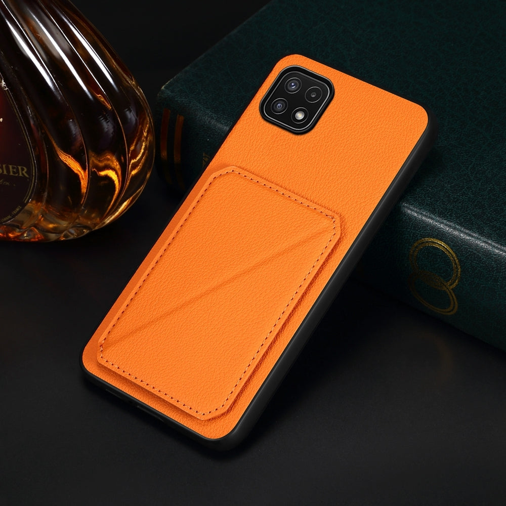 Samsung Galaxy A22 5G Calf Texture Leather Case with Dual Card Slots and Stand Function