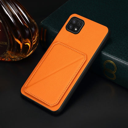 Samsung Galaxy A22 5G Calf Texture Leather Case with Dual Card Slots and Stand Function