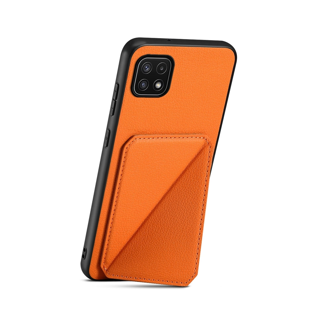 Samsung Galaxy A22 5G Calf Texture Leather Case with Dual Card Slots and Stand Function