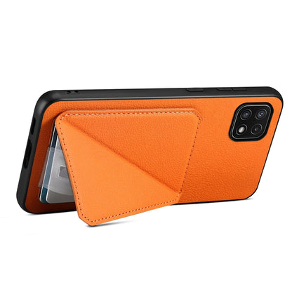 Samsung Galaxy A22 5G Calf Texture Leather Case with Dual Card Slots and Stand Function