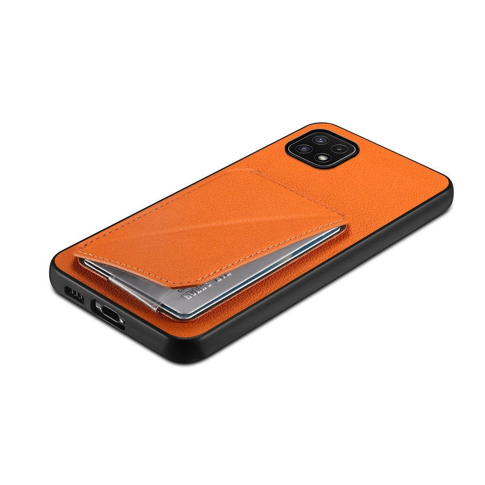 Samsung Galaxy A22 5G Calf Texture Leather Case with Dual Card Slots and Stand Function