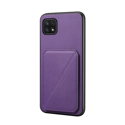 Samsung Galaxy A22 5G Calf Texture Leather Case with Dual Card Slots and Stand Function