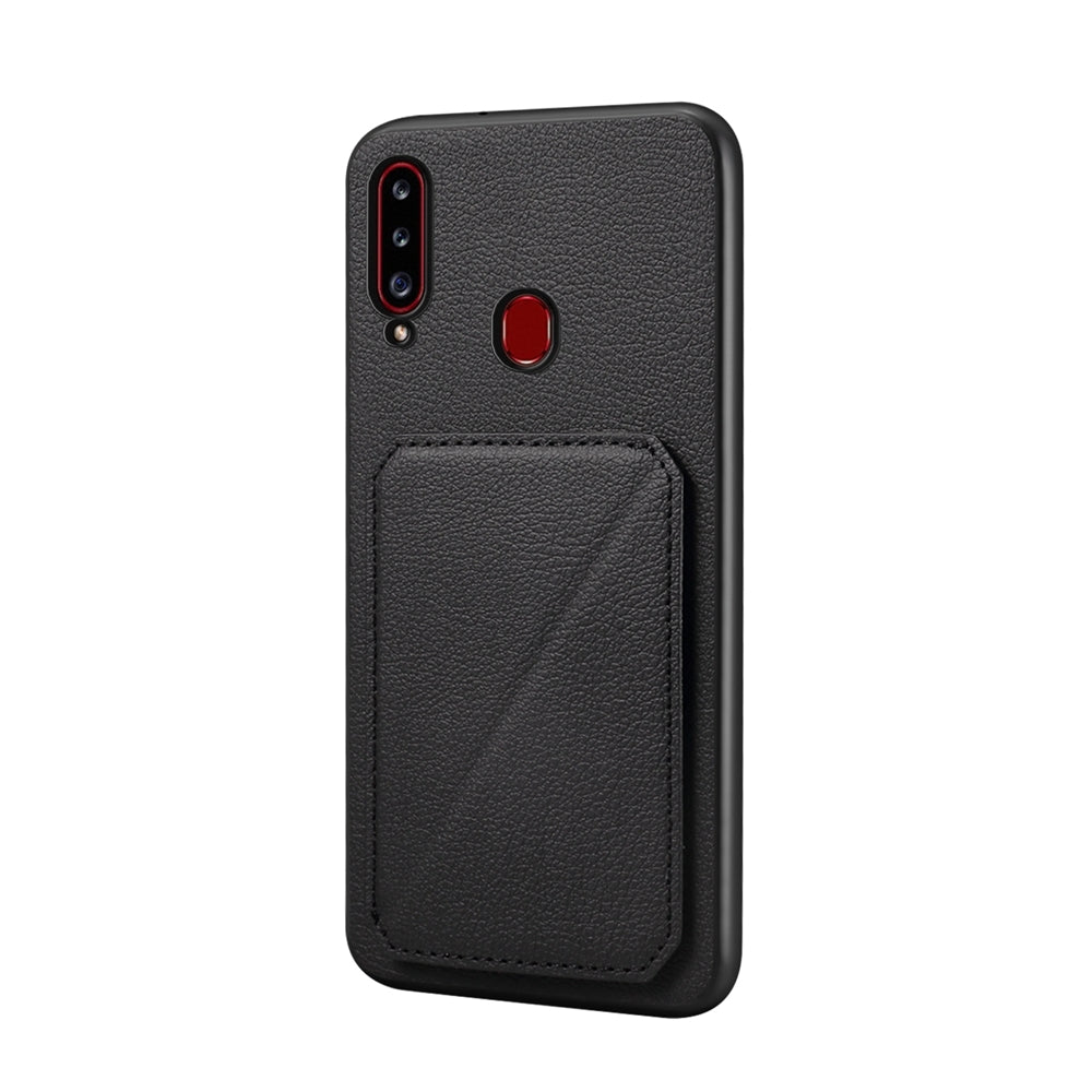 Samsung Galaxy A20s Calf Texture Leather Case with Dual Card Slots and Stand Function