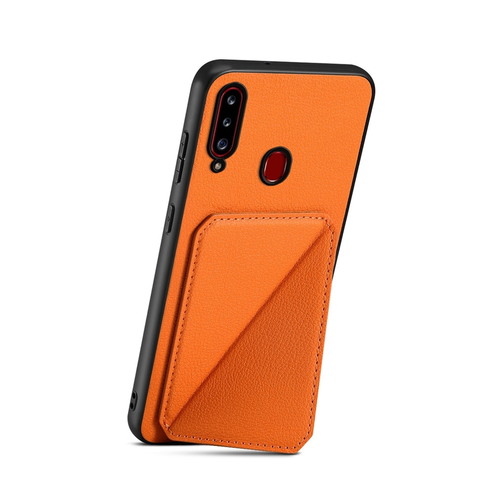 Samsung Galaxy A20s Calf Texture Leather Case with Dual Card Slots and Stand Function