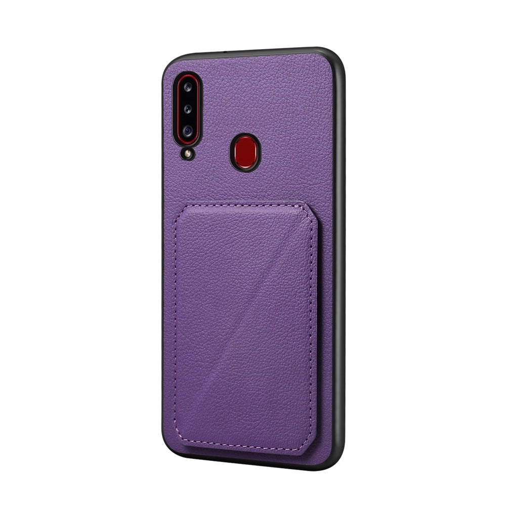 Samsung Galaxy A20s Calf Texture Leather Case with Dual Card Slots and Stand Function