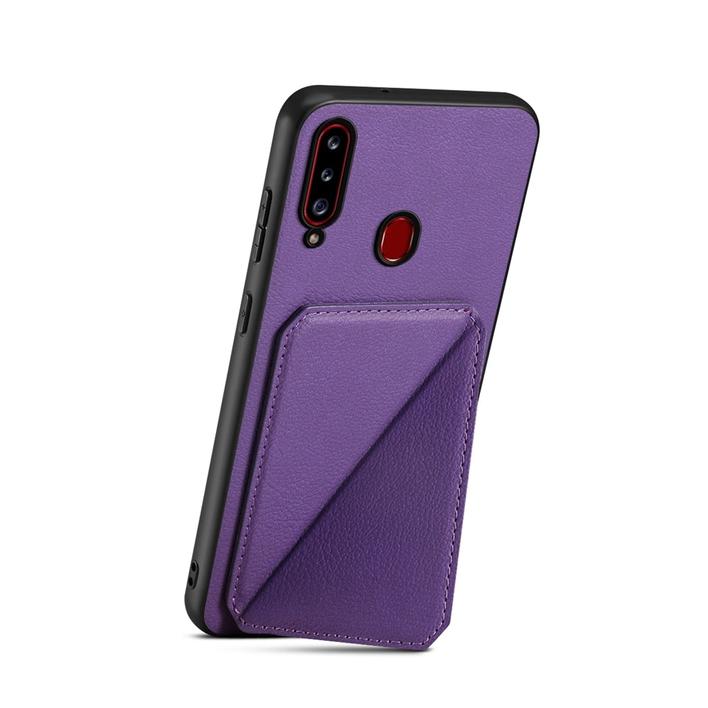 Samsung Galaxy A20s Calf Texture Leather Case with Dual Card Slots and Stand Function
