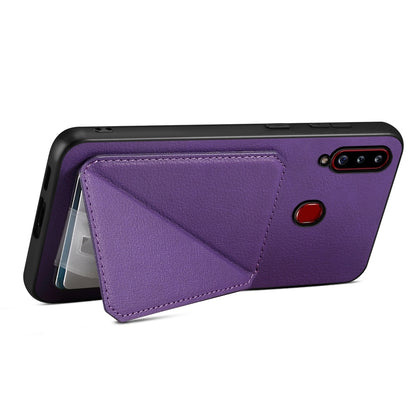 Samsung Galaxy A20s Calf Texture Leather Case with Dual Card Slots and Stand Function