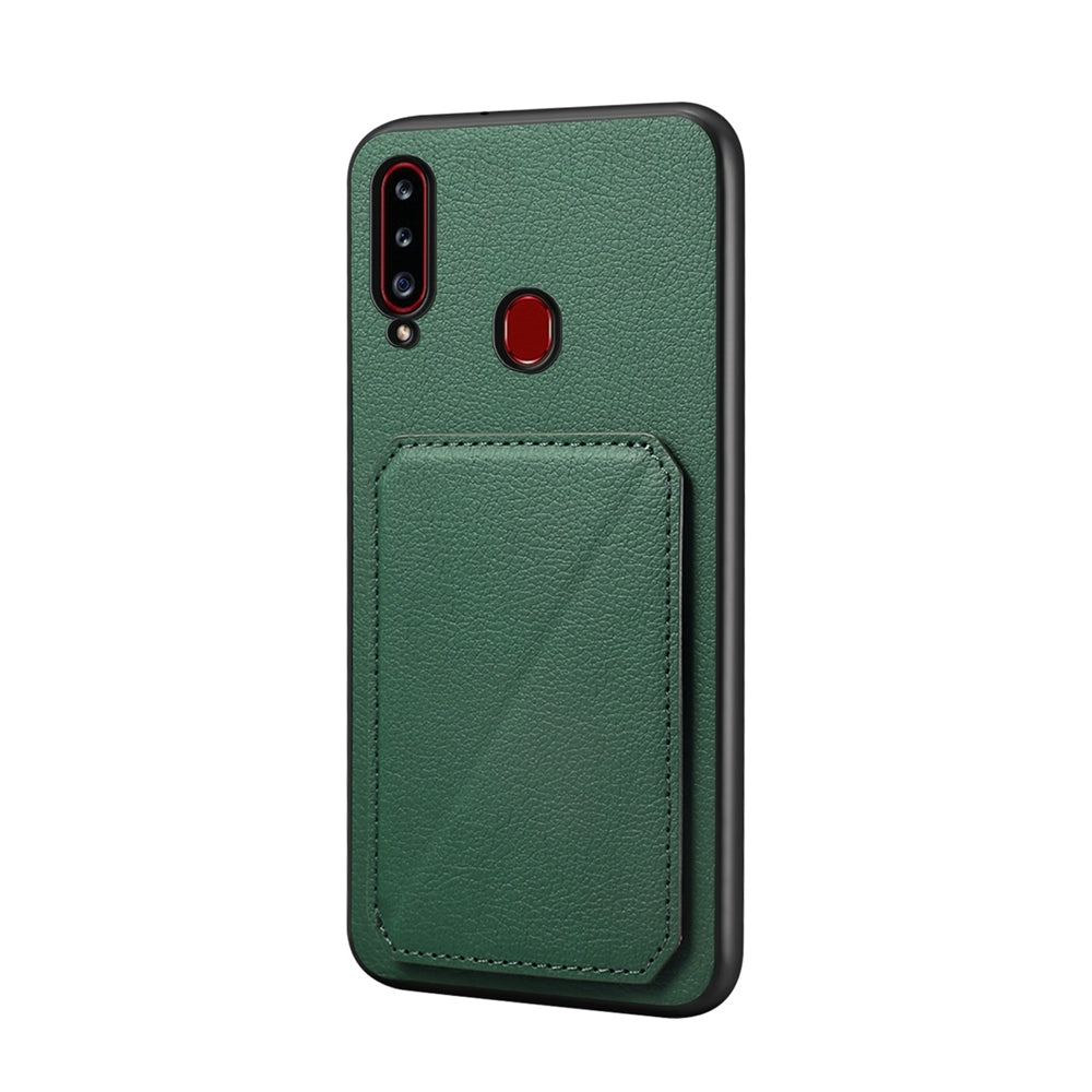 Samsung Galaxy A20s Calf Texture Leather Case with Dual Card Slots and Stand Function