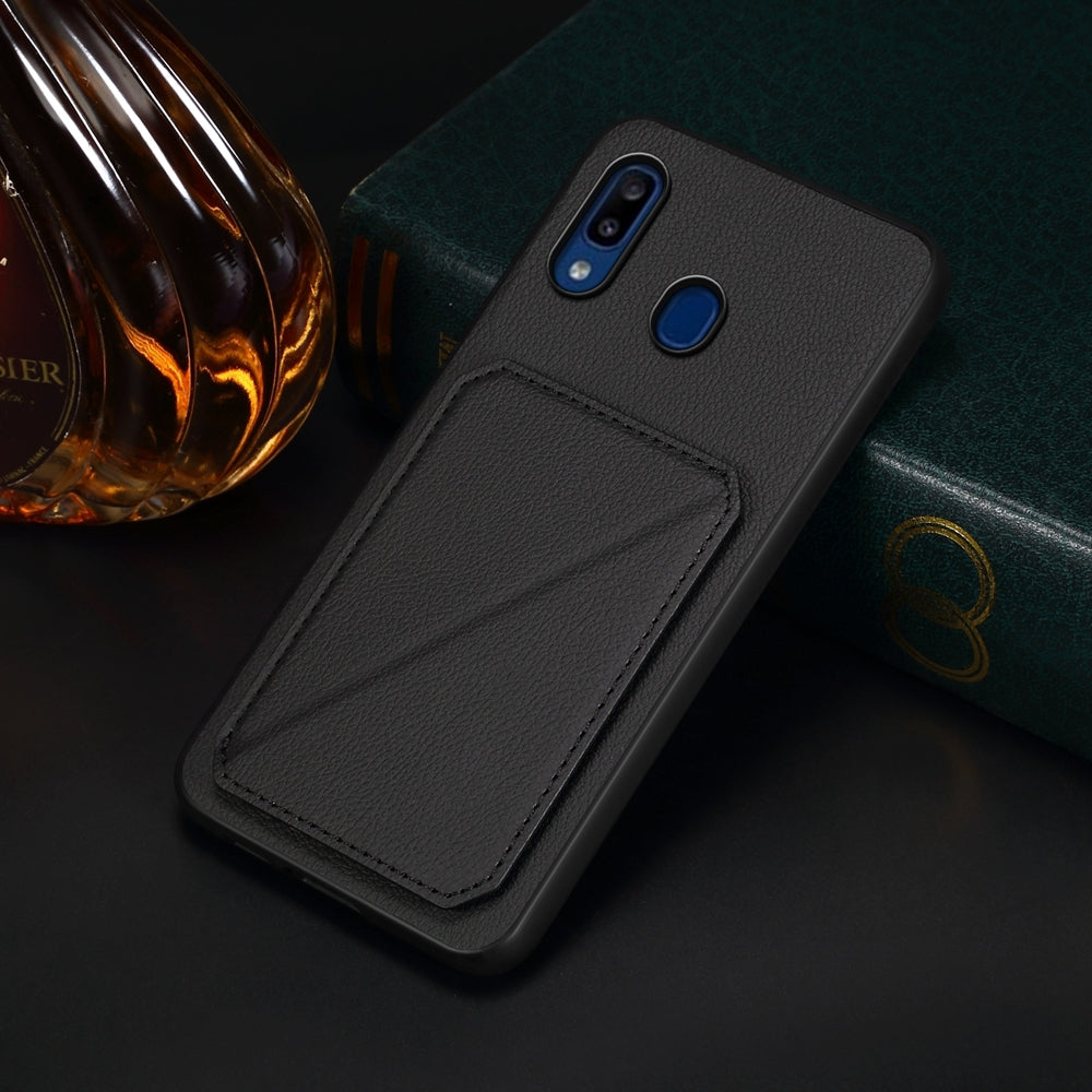 Samsung Galaxy A20 Calf Texture Leather Case with Dual Card Slots and Stand Function