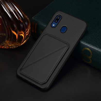 Samsung Galaxy A20 Calf Texture Leather Case with Dual Card Slots and Stand Function
