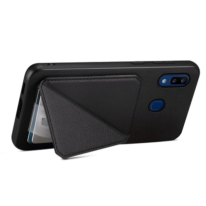 Samsung Galaxy A20 Calf Texture Leather Case with Dual Card Slots and Stand Function