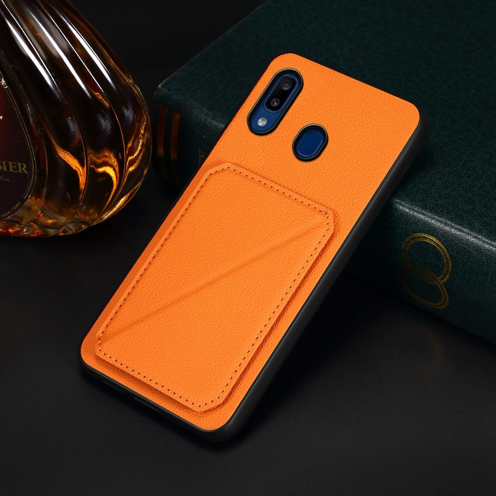 Samsung Galaxy A20 Calf Texture Leather Case with Dual Card Slots and Stand Function