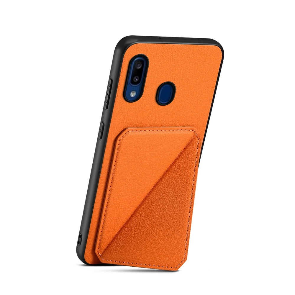 Samsung Galaxy A30 Calf Texture Leather Case with Dual Card Slots and Stand Function