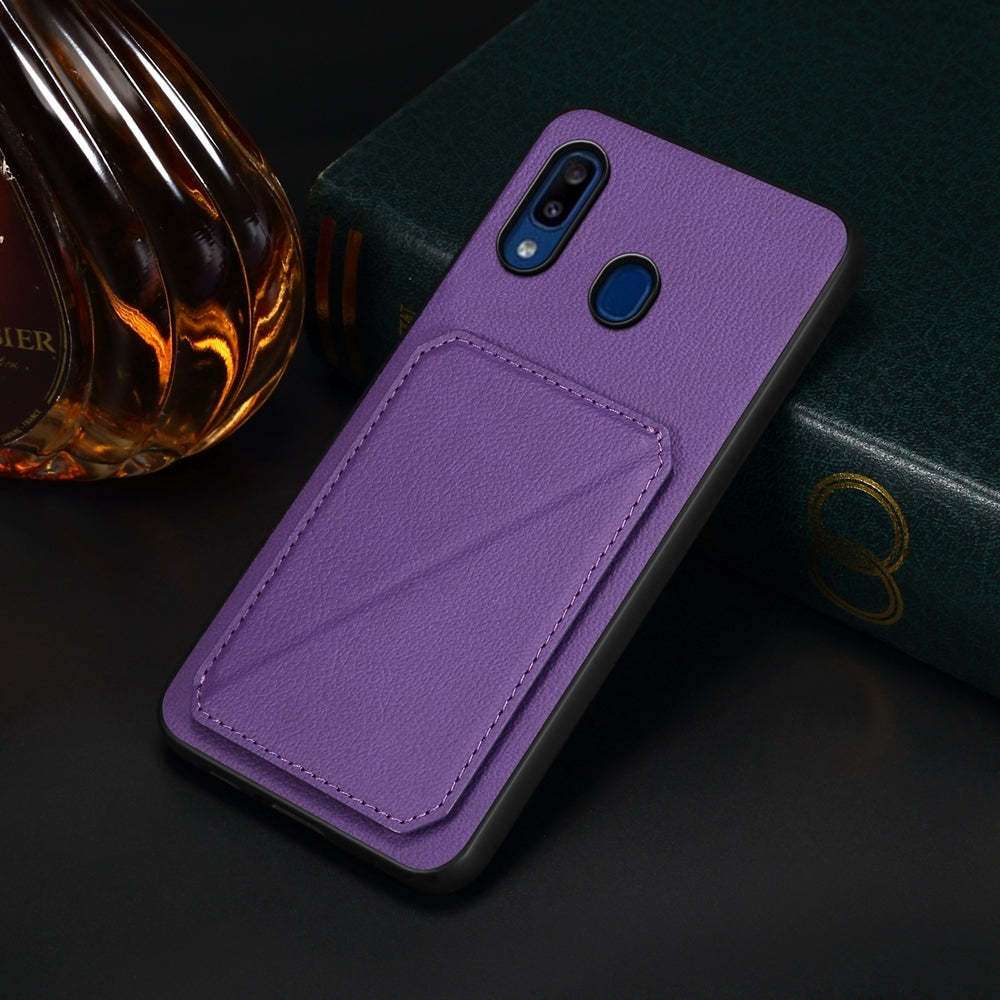 Samsung Galaxy A30 Calf Texture Leather Case with Dual Card Slots and Stand Function