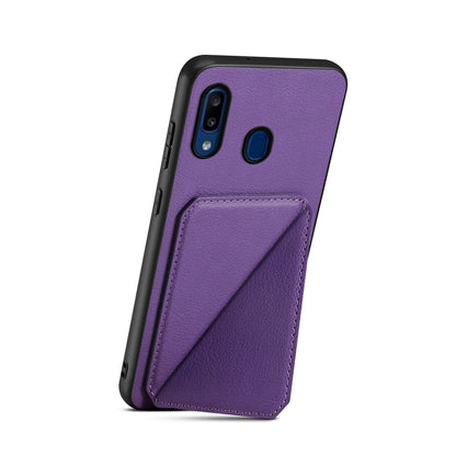 Samsung Galaxy A30 Calf Texture Leather Case with Dual Card Slots and Stand Function
