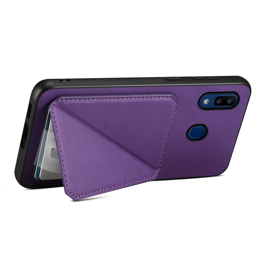 Samsung Galaxy A30 Calf Texture Leather Case with Dual Card Slots and Stand Function