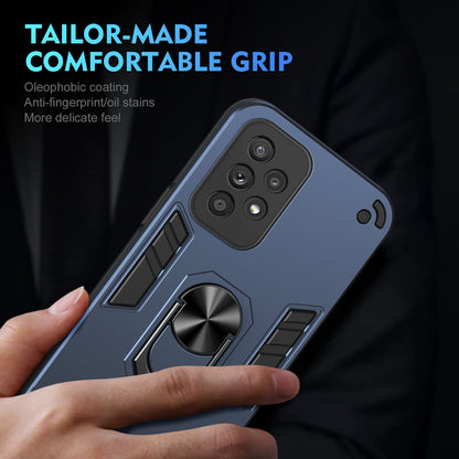 Shockproof Samsung Galaxy A33 5G Phone Case with 360° Rotatable Metal Ring Holder, Magnetic Car Mount Stand, Ultra-Thin PC & Silicone Protection Cover