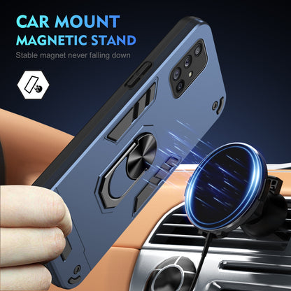 Shockproof Samsung Galaxy A71 4G Phone Case with 360° Rotatable Metal Ring Holder, Magnetic Car Mount Stand, Ultra-Thin PC & Silicone Protection Cover