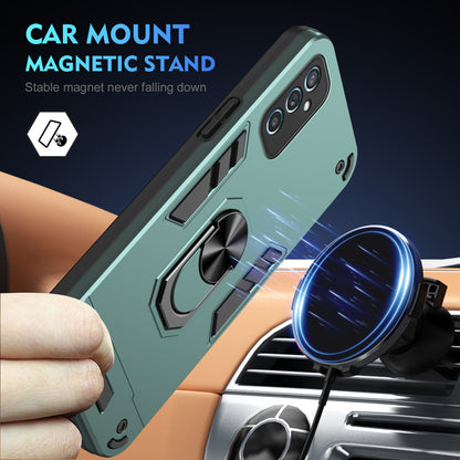 Shockproof Samsung Galaxy M52 5G Phone Case with 360° Rotatable Metal Ring Holder, Magnetic Car Mount Stand, Ultra-Thin PC & Silicone Protection Cover