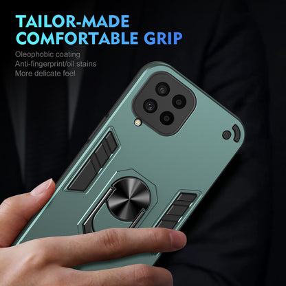 Shockproof Samsung Galaxy M53 5G Phone Case with 360° Rotatable Metal Ring Holder, Magnetic Car Mount Stand, Ultra-Thin PC & Silicone Protection Cover