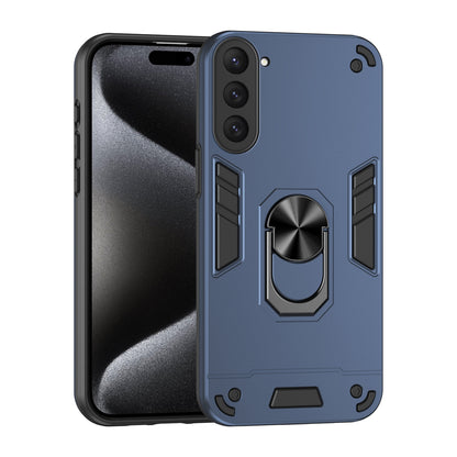 Shockproof Samsung Galaxy S23 5G Phone Case with 360° Rotatable Metal Ring Holder, Magnetic Car Mount Stand, Ultra-Thin PC & Silicone Protection Cover